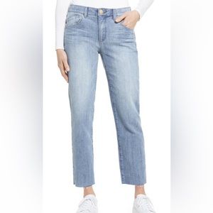 Wit & wisdom ab solution high waist raw hem crop slim straight leg